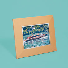 Load image into Gallery viewer, High-end leather picture frame with silver interior detail, holds 5x7 photo, tan leather