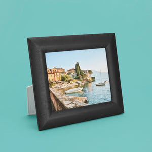 Black luxury leather picture frame, holds 8x10" photo