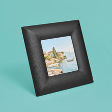 Load image into Gallery viewer, High-end leather picture frame, holds 5x5 photo, black leather
